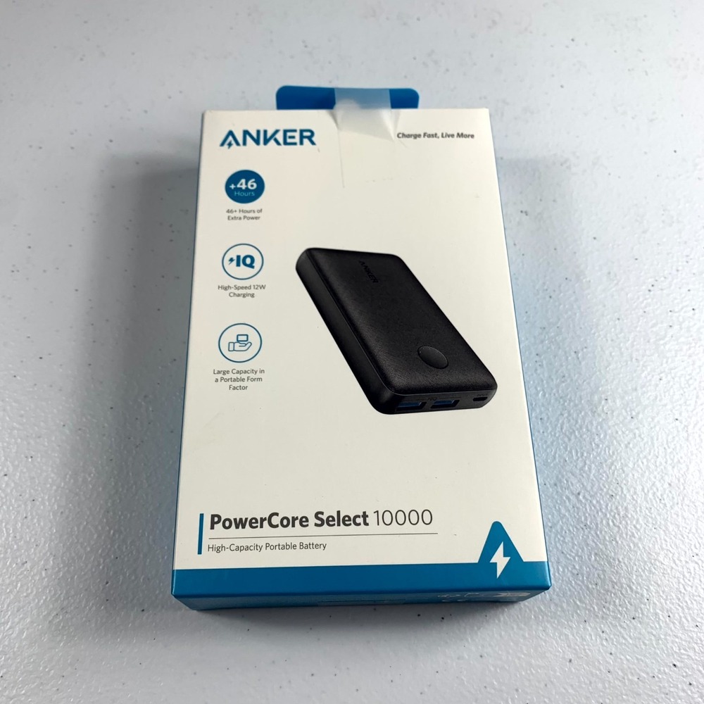 Anker PowerCore Select 10000mAh‎ Portable Charger Power Bank PowerIQ A1223 Black